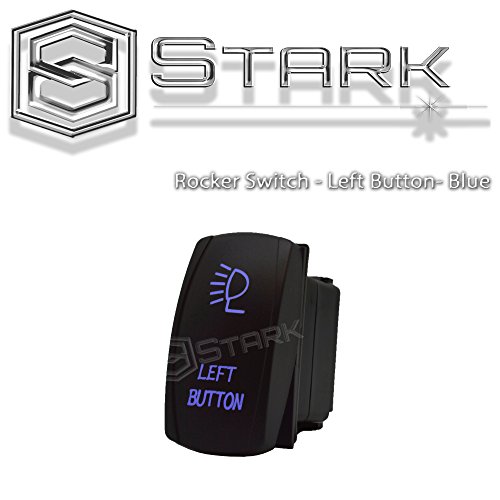 Stark Laser Etched Led Rocker Switch Dual Light 20a 12v On Off 5pin Blue Left Button Design