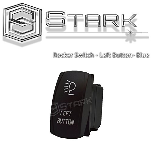 Stark Laser Etched Led Rocker Switch Dual Light 20a 12v On Off 5pin Blue Left Button Design