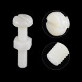 Uxcell 20 Pairs Nylon Screw Nut Assortment M6x30mm Slotted Pan Head Screws M6 Hex Nuts For Machinery Electronics White