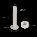 Uxcell 20 Pairs Nylon Screw Nut Assortment M6x30mm Slotted Pan Head Screws M6 Hex Nuts For Machinery Electronics White