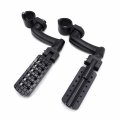 Httmt- Black Dominator Cnc Footpeg Footstep Kit 1 25 W Arched Mounting Bracket Compatible With Any Motorcycle Japanese