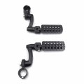 Httmt- Black Dominator Cnc Footpeg Footstep Kit 1 25 W Arched Mounting Bracket Compatible With Any Motorcycle Japanese
