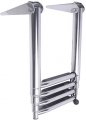 4 Step Boat Ladder Stainless Steel Telescoping 900 Pound Capacity Wide Steps With Retaining Strap Safe Pedals 