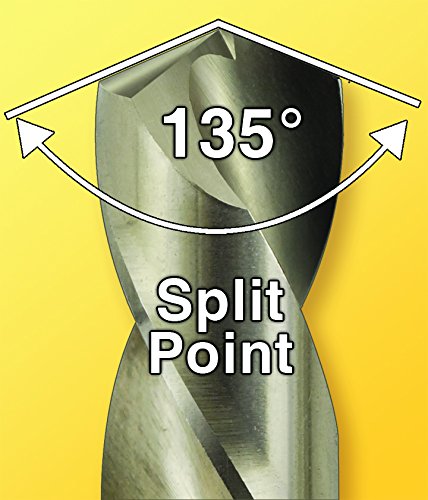 01308 8 In Left Hand Drill Bit M2 High Speed Steel 135 Degrees Point Jobber For Wood And Plastic 1 Card
