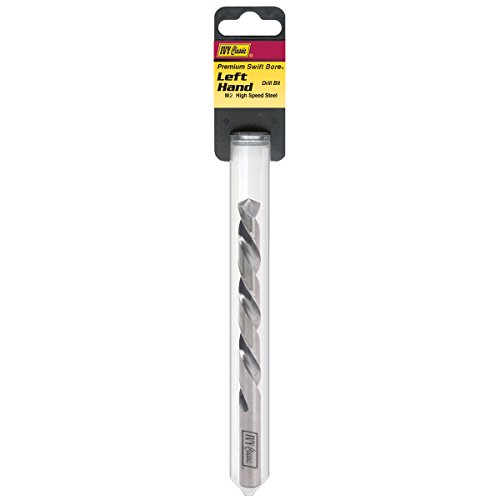 01308 8 In Left Hand Drill Bit M2 High Speed Steel 135 Degrees Point Jobber For Wood And Plastic 1 Card