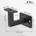 Uxcell Black Fixed Swivel Hand Rail Brackets Adjustable Square For Staircase Stair 4pcs