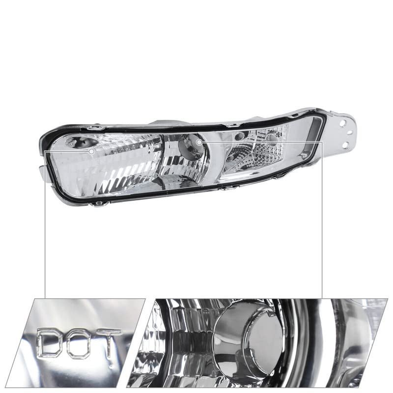 Turn Signal Lights For 2005 2006 2007 2008 2009 Mustang Bumper Parking Lamps Clear Lens Chrome Crystal Housing No Bulb