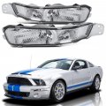 Turn Signal Lights For 2005 2006 2007 2008 2009 Mustang Bumper Parking Lamps Clear Lens Chrome Crystal Housing No Bulb 