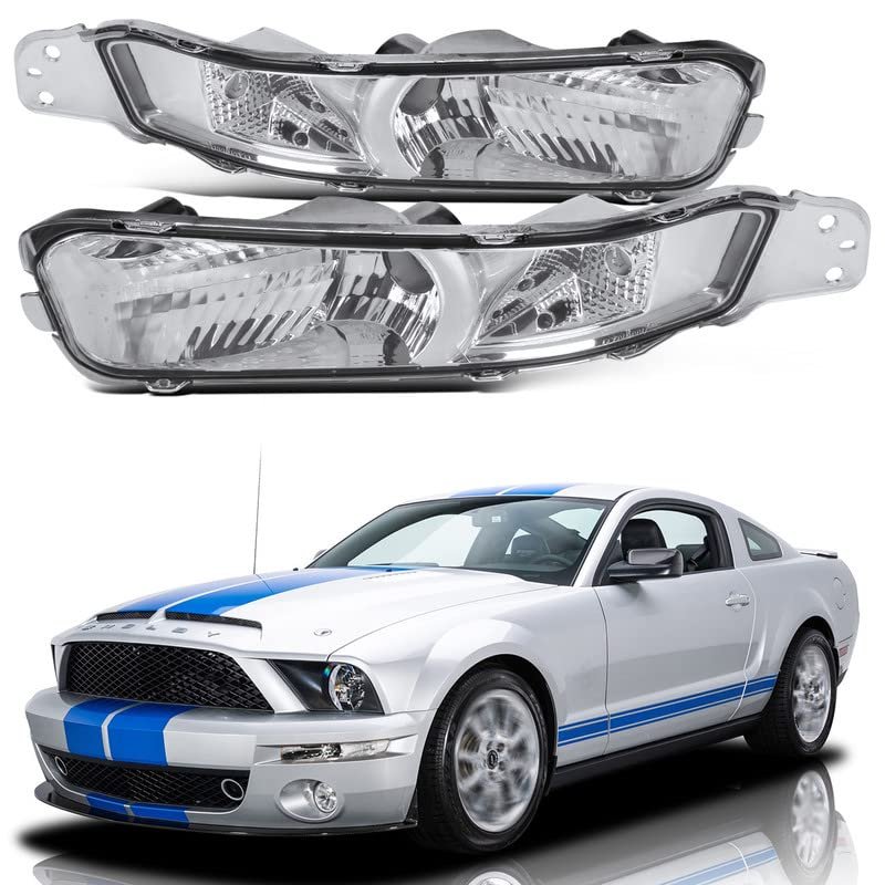 Turn Signal Lights For 2005 2006 2007 2008 2009 Mustang Bumper Parking Lamps Clear Lens Chrome Crystal Housing No Bulb