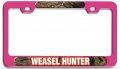 Weasel Hunter Hunting 3d Metal License Plate Frame Heavy Duty Steel Tag Holder For Auto Suv And Truck Universal Fit 12 X 6 In 