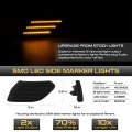 Vipmotoz Full Led Side Marker Light Front Fender Parking Lamp Assembly Housing For 2018-2023 Jeep Wrangler Jl Gladiator Black