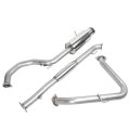 4 Inches Burnt Muffler Tip Catback Exhaust System Compatible With Mitsubishi Galant 2 4l I4 99-03