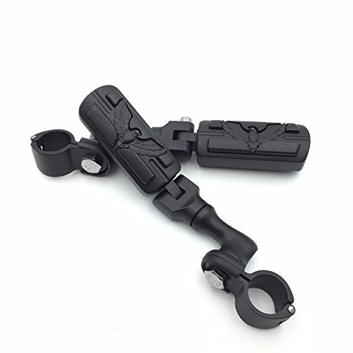 Black Short Angled Peg Mounting Kit With Hawk Foot For Bike Equipped 1 25 Front Engine Guard Frame Tube Iron 883 Electra Glide