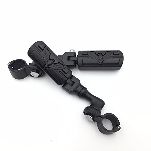 Black Short Angled Peg Mounting Kit With Hawk Foot For Bike Equipped 1 25 Front Engine Guard Frame Tube Iron 883 Electra Glide