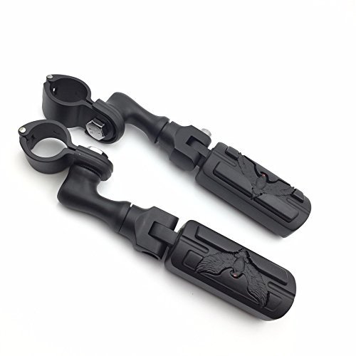 Black Short Angled Peg Mounting Kit With Hawk Foot For Bike Equipped 1 25 Front Engine Guard Frame Tube Iron 883 Electra Glide
