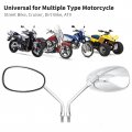 Universal 10mm Chrome Motorcycle Rear View Side Mirrors Oval Handlebar Mount For Street Bike Cruiser Dirt Atv Utv 2 Pack With