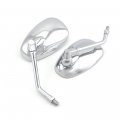Motorcycle Mirrors Universal 10mm Chrome Rear View Side Handle Bar End 