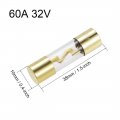 Uxcell Agu Fuse Holder Inline Block With 60a 32v Fast Blow 10x38mm Fuses Replacement For Amplifier Inverter 1 Set