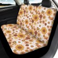 Drydeepin Trippy Hippy Flower Daisy And Sunflower Floral Car Interior Accessories Set For Women 60s 70s 80s Boho Groovy Print