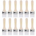 Uxcell 6 Paint Brush 1 Width Soft Nylon Bristle With Wood Handle For Wall Cabinets Fences White 12pcs