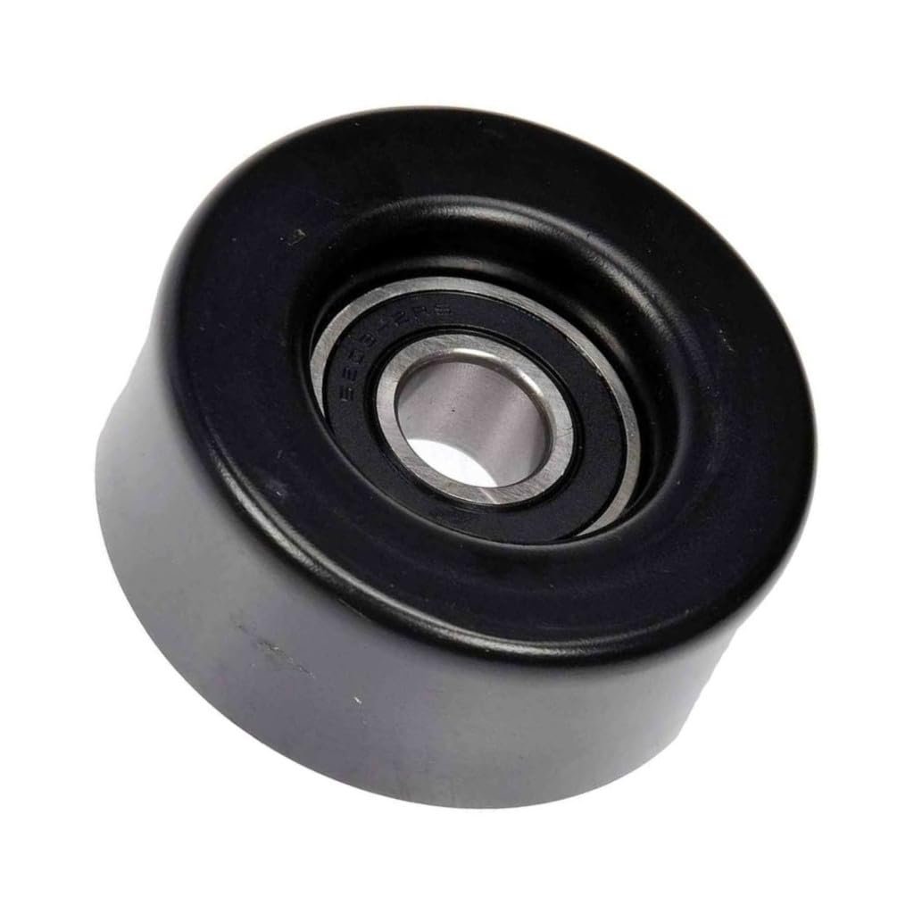 Idler Pulley For Cadillac Seville 1998 2004 Steel Serpentine Belt Type Black 17mm Inside Diameter 18mm Bearing Width 12557554