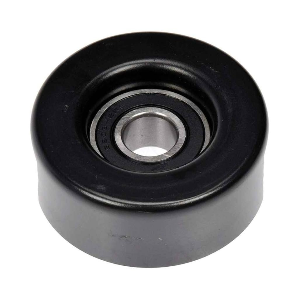 Idler Pulley For Cadillac Seville 1998 2004 Steel Serpentine Belt Type Black 17mm Inside Diameter 18mm Bearing Width 12557554