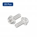 Uxcell M5x14mm Phillips Hex Head Flange Bolts 25pcs 304 Stainless Steelagon Hex Machine Screws