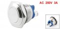 Uxcell 16mm Flush Mounted Momentary Spst Stainless Round Push Button Switch