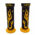 Sport Bike Dirt Motorcycle Flame Gel Style Grips Yellow Compatible With Aprilla Bmw Ducati Triumph Yamaha Kawasaki Suzuki