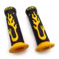 Sport Bike Dirt Motorcycle Flame Gel Style Grips Yellow Compatible With Aprilla Bmw Ducati Triumph Yamaha Kawasaki Suzuki