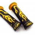 Sport Bike Dirt Motorcycle Flame Gel Style Grips Yellow Compatible With Aprilla Bmw Ducati Triumph Yamaha Kawasaki Suzuki