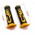 Sport Bike Dirt Motorcycle Flame Gel Style Grips Yellow Compatible With Aprilla Bmw Ducati Triumph Yamaha Kawasaki Suzuki