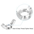 M5x0 8mm Wing Nut 5 Pcs Carbon Steel Butterfly Nuts Fasteners For Machinery Electronic Equipment Diy White