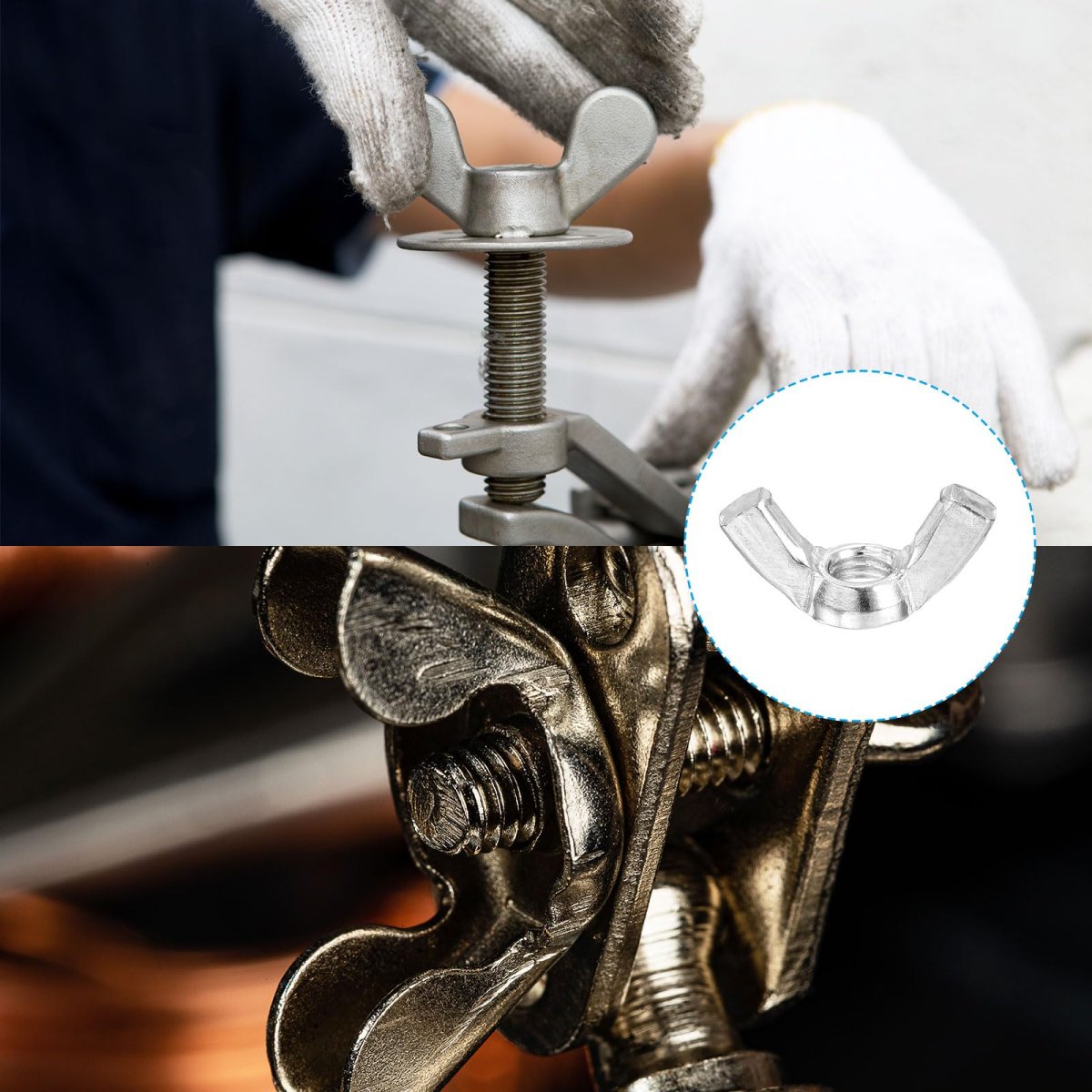 M5x0 8mm Wing Nut 5 Pcs Carbon Steel Butterfly Nuts Fasteners For Machinery Electronic Equipment Diy White