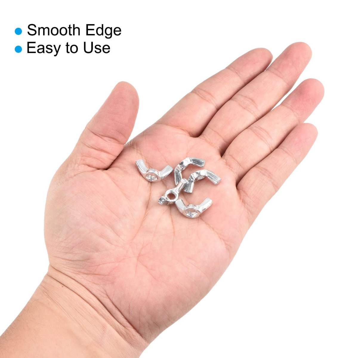 M5x0 8mm Wing Nut 5 Pcs Carbon Steel Butterfly Nuts Fasteners For Machinery Electronic Equipment Diy White