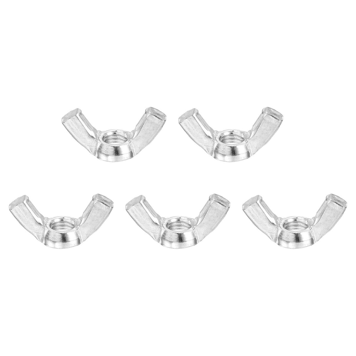 M5x0 8mm Wing Nut 5 Pcs Carbon Steel Butterfly Nuts Fasteners For Machinery Electronic Equipment Diy White