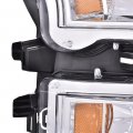 G-plus Headlights Assembly Compatible With 2015-2017 Ford F150 Not Models Led Or Hid Headlamp Driver Side Clear Lens Chrome