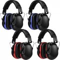 4 Pack Nrr 28db Safety Ear Muffs Foldable Noise Reduction Protection Adult Cancelling Earmuffs For Shooting Red And Blue 