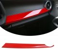 Cherocar Co-pilot Dash Instrument Panel Decor Cover Trim Internal Accessories For 2017-2022 Chevrolet Camaro Red A 
