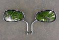 I5 Chrome Mini Mirrors Compatible With Honda Kawasaki Suzuki 10mm Handlebar Mount