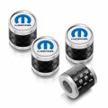 Ipick Image For Mopar In White On Real Carbon Fiber Barrel Silver Aluminum Tire Valve Stem Caps