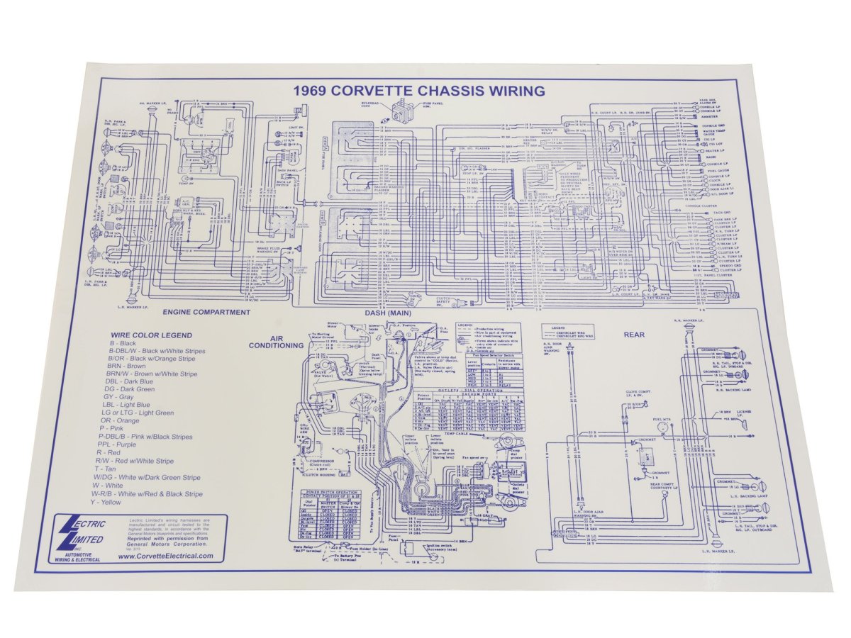1969 Corvette Wiring Diagram 17 In X 22 Model 663066