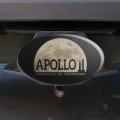 Nasa Apollo 11 Moon With Saturn V Rocket And Launchpad Oval Tow Trailer Hitch Cover Plug Insert