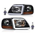 Led Drl Headlights Corner Parking Lights Fit Ford Expedition 1997-2002 Fit F150 1998-2003 F250 1997-1999 Clear Lens Black 