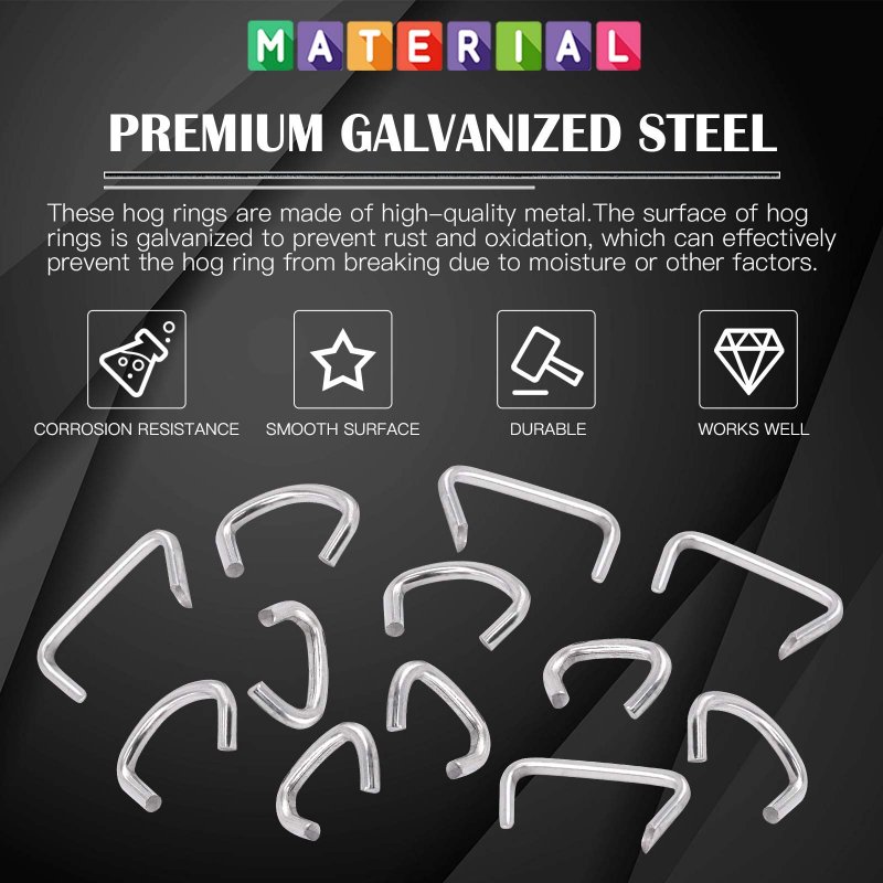 Glarks 362pcs Hog Ring Pliers Withs Kit60pcs 1 2 3 4 3 8 Steel Rings Ring And Anti-cutting Gloves For Upholstery Fencing Diy