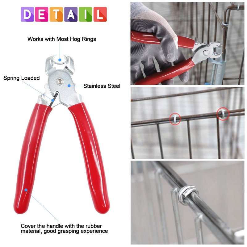 Glarks 362pcs Hog Ring Pliers Withs Kit60pcs 1 2 3 4 3 8 Steel Rings Ring And Anti-cutting Gloves For Upholstery Fencing Diy