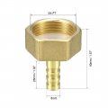 Uxcell Brass Barb Hose Fitting Connector Adapter 8mm X 3 4 Pt Female Pipe 2pcs