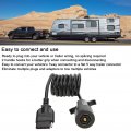 Rv Blade 7 Way Round To 5 Pin Flat Trailer Coiled Wiring Connector Adapter Plug-foot 5ft 5 For Campers And Boat Trailers Usable
