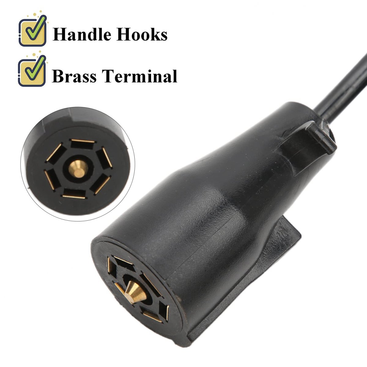 Rv Blade 7 Way Round To 5 Pin Flat Trailer Coiled Wiring Connector Adapter Plug-foot 5ft 5 For Campers And Boat Trailers Usable