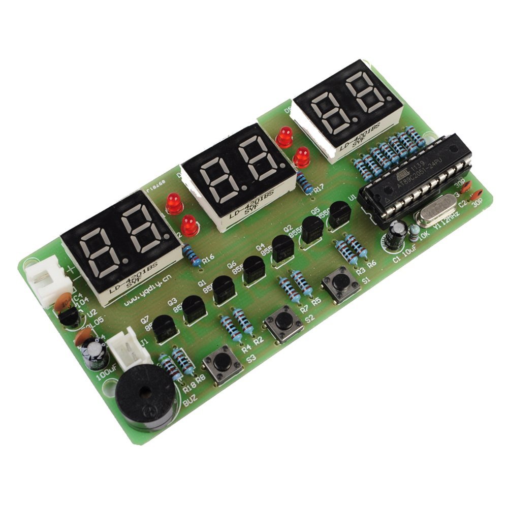 Icstation 6 Digit Electronic Digital Alarm Clock Kits Diy Electronics Practice Set At89c2051 Chip